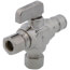 1/2" Expansion PEX x 3/8" OD Comp Straight Dual Outlet Supply Stop Valve, Lead Free (Chrome Plated)