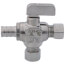 1/2" Pex Crimp x 3/8" x 3/8" OD Compression Straight Stop Valve, Lead Free (Chrome Plated Brass)