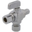 1/2" Pex Crimp x 3/8" x 3/8" OD Compression Straight Stop Valve, Lead Free (Chrome Plated Brass)