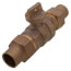 76100 1" Flare Straight Ball Valve Curb Stop (No-Lead Brass)