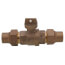 76100 1" Flare Straight Ball Valve Curb Stop (No-Lead Brass)