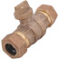 76100T 1" Straight Ball Valve Curb Stop, CTS x CTS (No-Lead Brass)