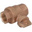 76101 1" FNPT Straight Ball Curb Stop (No-Lead Brass)