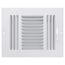 8" x 6-1/2" Fin Steel Register 3-way (White)
