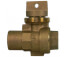 76005 1" FNPT Stop & Drain Straight Ball Valve Curb Stop, Minneapolis Pattern Body (No-Lead Brass)