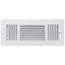 12" x 4-1/2" Fin Steel Register 3-way with Metal Lever (White)