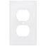 1-Gang Duplex Receptacle Wall Plate, Standard Size, Nylon - White