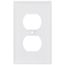 1-Gang Duplex Receptacle Wall Plate, Standard Size, Nylon - White