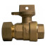76102WT 1" CTS X FNPT Straight Ball Valve Curb Stop (No-Lead Brass)