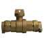76100-22 1" x 3/4" x 3/4" Straight Ball Valve Curb Stop, CTS x CTS (No-Lead Brass)