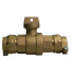 76100-22 1-1/4" x 1" x 1-1/4" Straight Ball Valve Curb Stop, CTS x CTS (No-Lead Brass)