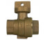 76001 1-1/4" FNPT Stop & Drain Straight Ball Valve Curb Stop (No-Lead Brass)