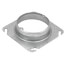 4" Steel Square Device Cover, Center Blanked w/ Tapped Ears - 1" Raised