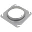 4" Steel Square Device Cover, Center Blanked w/ Tapped Ears - 3/4" Raised