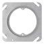 4" Steel Square Device Cover, Center Blanked w/ Tapped Ears - 3/4" Raised