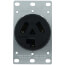 Flush Mount Receptacle, 30A, 3P, NEMA 10-30R - Black (125/250V)