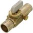 1/2" Female Solder X 1/2" Female Solder Straight Stop Valve, Rough Brass with Drain (Lead Free)