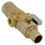 3/4" Female Solder x 3/4" PEX Crimp In-Line Straight Mini Ball Valve w/ Drain, Lead Free (Rough Brass)