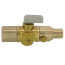 3/4" Female Solder x 3/4" PEX Crimp In-Line Straight Mini Ball Valve w/ Drain, Lead Free (Rough Brass)