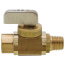1/4" FIP x 1/4" MIP Straight Mini Ball Valve, Rough Brass (Lead Free)