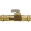 1/2" Female Press x 1/2" Female Press Straight In-Line Stop w/ Drain, Lead Free (Rough Brass)