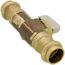 1/2" Female Press x 1/2" Female Press Straight In-Line Stop w/ Drain, Lead Free (Rough Brass)