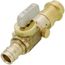 1/2" Expansion PEX x 1/2" Female Press Straight In-Line Stop w/ Drain, Lead Free (Rough Brass)