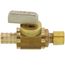 1/2" PEX Crimp x 1/4 OD Comp Straight Stop Valve, Lead Free (Rough Brass)