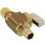 1/2" PEX Crimp x 1/4 OD Comp Straight Stop Valve, Lead Free (Rough Brass)