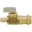 1/2" Crimpex x 1/2" Female Press Straight In-Line Stop & Isolation Valve, Lead Free (Rough Brass)