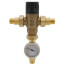 1/2" Male NPT MIXCAL 3-Way Adjustable Thermostatic Mixing Valve w/ Temp Gauge & Inlet Check Valves