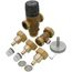 1/2" PEX Crimp MIXCAL 3-Way Adjustable Thermostatic and Pressure Balanced Mixing Valve w/ Check Valve & Gauge