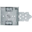 4" Steel Square Box w/ 1/2" Knockout, Bracket & Clamp