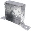 4" Steel Square Box w/ 1/2" & 3/4" Knockouts and Bracket