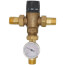 3/4" Male NPT MIXCAL 3-Way Adjustable Thermostatic Mixing Valve w/ Temp Gauge & Inlet Check Valves