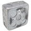 4" x 1-1/2" Deep Square Box w/ 1/2" & 3/4" Knockouts, Pre-Galvanized Steel w/ Grounding Bump