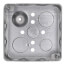 4" x 1-1/2" Deep Square Box w/ 1/2" & 3/4" Knockouts, Pre-Galvanized Steel w/ Grounding Bump