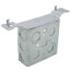 4" x 1-1/2" Deep Steel Square Box w/ 1/2" & 3/4" Eccentric Knockouts & SV Bracket