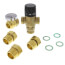 1" Male NPT MIXCAL 3-Way Adjustable Thermostatic Mixing Valve w/ Temp Gauge