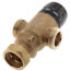 1" Male NPT MIXCAL 3-Way Adjustable Thermostatic Mixing Valve w/ Temp Gauge & Inlet Check Valves (Low Lead)