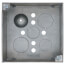 4" Square Drawn Box, 2-1/8" Deep w/ 1/2" Knockouts