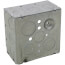 4" Square Drawn Box, 2-1/8" Deep w/ 1/2" Knockouts