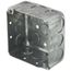 4" Square Drawn Box, 2-1/8" Deep w/ 1/2" & 3/4" Knockouts