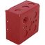 4" Steel Square Red Box w/ 1/2" & 3/4" Knockouts