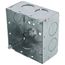 4" x 2-1/8" Deep Square Box w/ 3/4" Knockouts, Pre-Galvanized Steel, Welded Construction