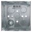 4" x 2-1/8" Deep Square Box w/ 3/4" Knockouts, Pre-Galvanized Steel, Welded Construction