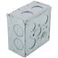 4" x 2-1/8" Deep Square Box w/ 3/4" Knockouts, Pre-Galvanized Steel, Welded Construction
