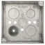 4" Square Welded Box, 2-1/8" Deep w/ 1/2" & 3/4" Concentric Knockouts w/ Raised Emboss