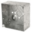 4" Square Welded Box, 2-1/8" Deep w/ 1/2" & 3/4" Concentric Knockouts w/ Raised Emboss