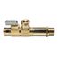 1/4" FIP x 1/2" MIP x 1/4" FIP Straight Mini-Ball Test Valve, Lead Free (Rough Brass)